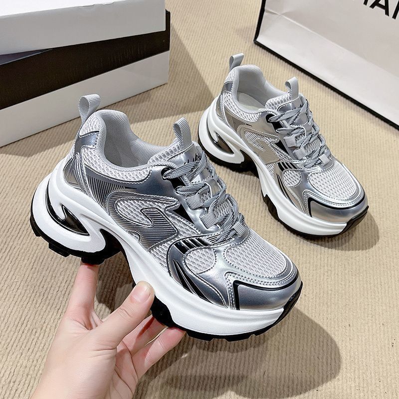Damen modische Sneakers mit atmungsaktiven Mesh-Einsätzen und dämpfender Sohle EB