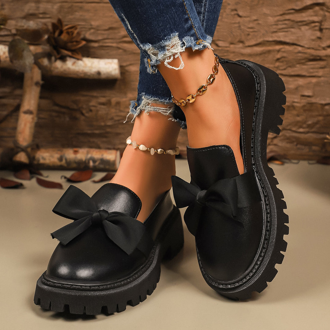 Damen Bequeme Slipper mit Bogen-Applikation EB
