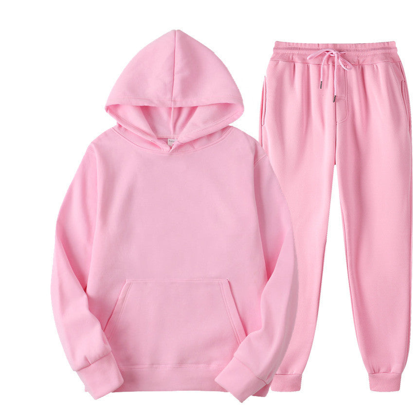 Unisex nan gemütliches Hoodie-Jogginganzug-Set mit Kängurutasche, elastischem Tunnelzugbund und gerippten Bündchen EB