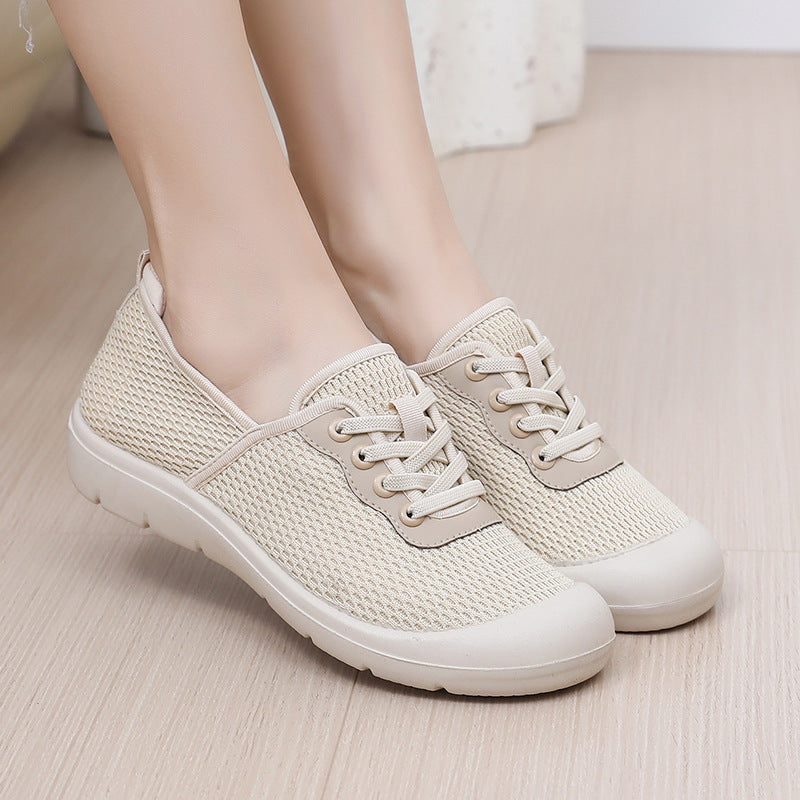 Damen Atmungsaktive Freizeit-Sneaker mit flexibler Sohle und elastischem Schnürsystem EB