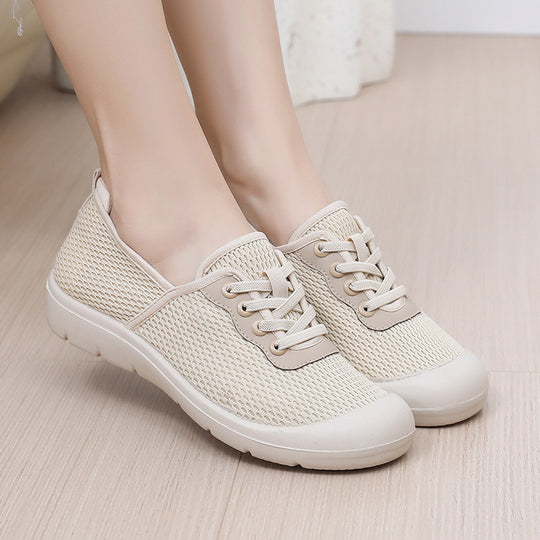 Damen Atmungsaktive Freizeit-Sneaker mit flexibler Sohle und elastischem Schnürsystem EB