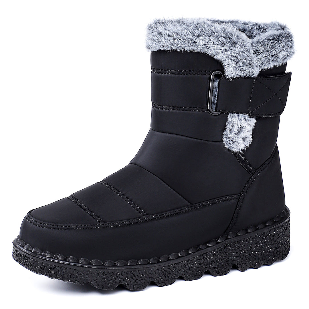 Damen Warmgefütterte Winterstiefel mit rutschfester Sohle und verstellbarem Riemen EB