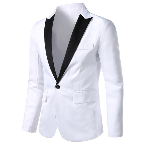 Herren Eleganter Smoking Blazer mit schwarzem Revers und modischer Passform EB