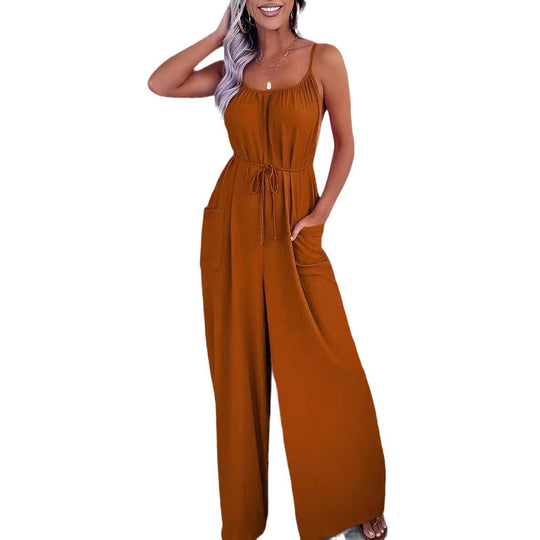 Damen Jumpsuit mit Schlaufen-Details und Taschen EB