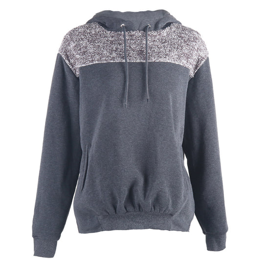 Damen Kapuzenpullover mit stylischem Kontrastdesign und elastischem Saum EB