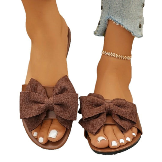 Damen Riemensandalen mit großem Schleifendetail EB