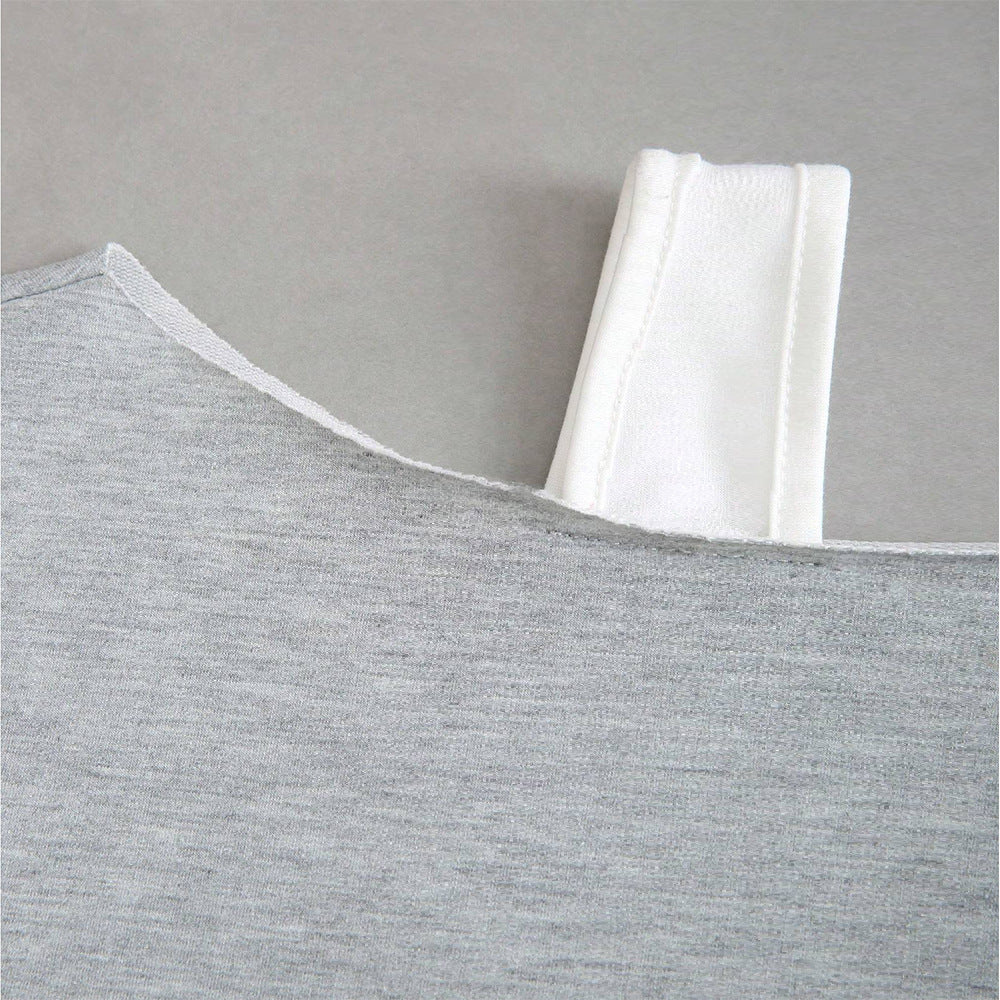 Damen cropped Off-Shoulder Sweatshirt mit einseitigem Träger, Ballonärmeln und Rippbündchen Eichborn Berlin