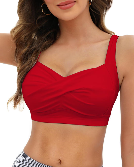 Damen Sportliches Top mit gekreuzter Vorderseite EB