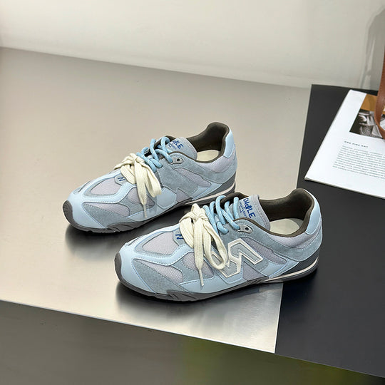Damen sportliche Lauf-Sneaker mit atmungsaktivem Mesh-Obermaterial und kombiniertem Riemen EB