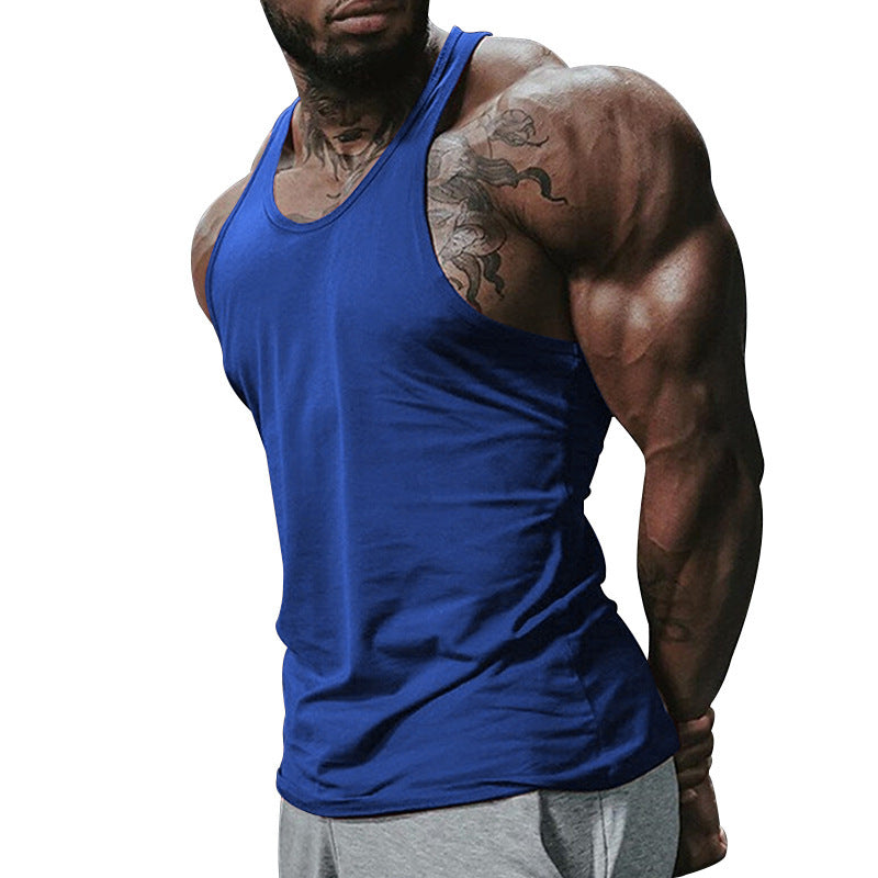Herren atmungsaktives Fitness Tanktop mit Racerback-Design und körperbetontem Schnitt EB