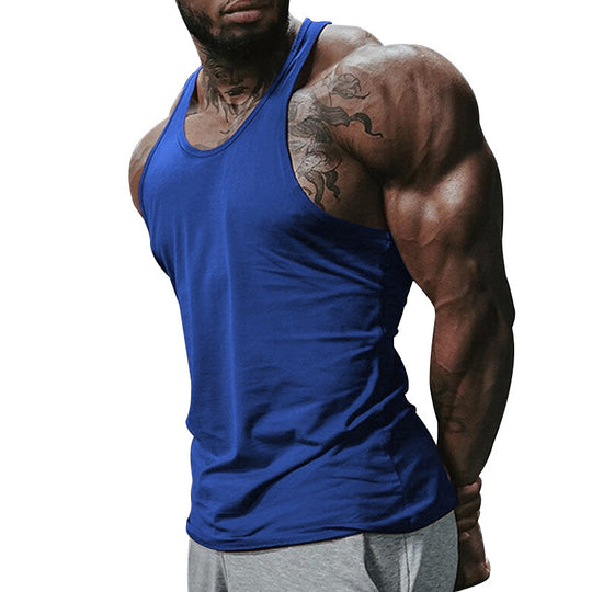 Herren atmungsaktives Fitness Tanktop mit Racerback-Design und körperbetontem Schnitt EB