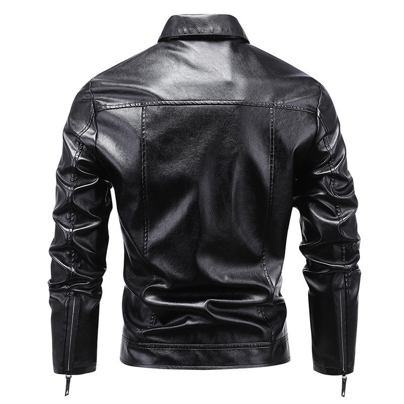 Herren Kunstleder Pilotenblouson mit Brustpatten und ergonomischer Nahtführung EB