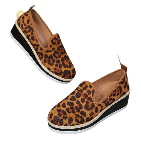 Damen Wedge-Sneaker mit animalistischem Muster und rutschfester Sohle EB
