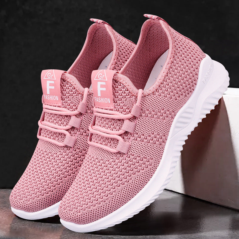 Damen Atmungsaktive Lauf- und Freizeitschuhe mit elastischem Strickoberteil EB
