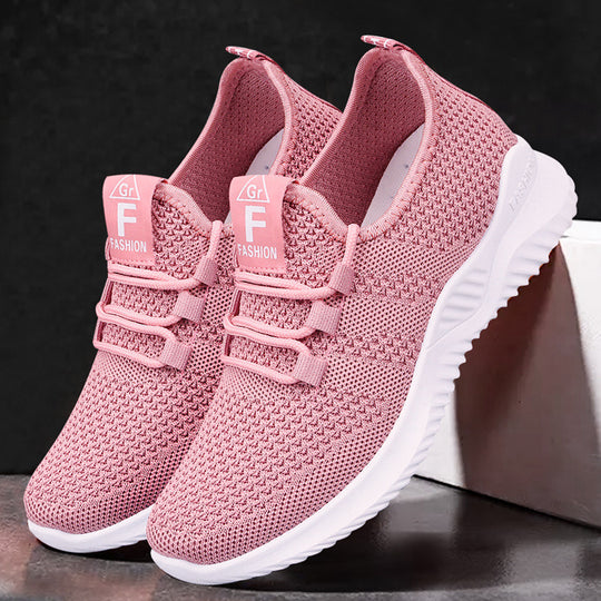 Damen Atmungsaktive Lauf- und Freizeitschuhe mit elastischem Strickoberteil EB