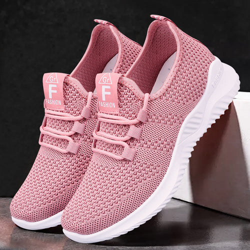 Damen Atmungsaktive Lauf- und Freizeitschuhe mit elastischem Strickoberteil EB