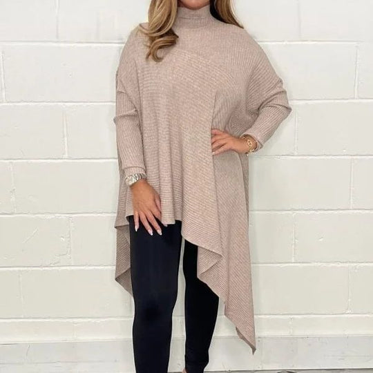 Damen Oversized Strickpullover mit asymmetrischem Saum EB