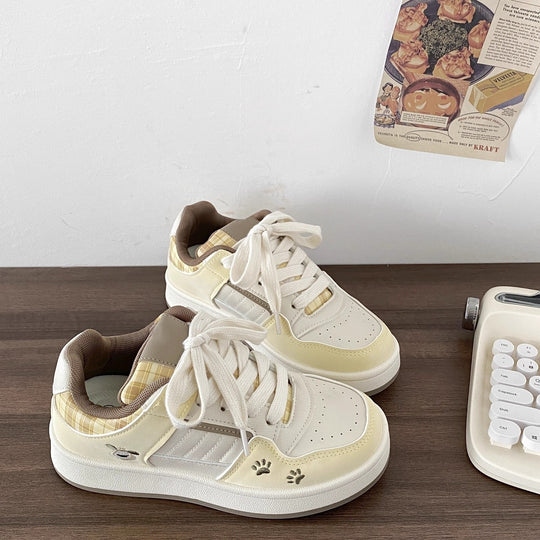 Damen Sneakers im modernen Karomuster mit bequemer Dämpfung EB