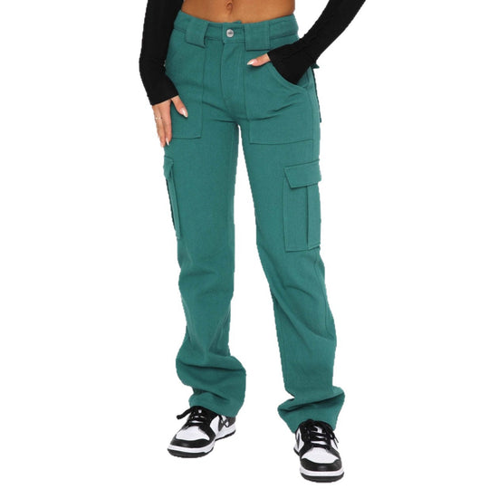 Damen Cargo-Style Hose mit hohen Taschen und entspannter Passform EB