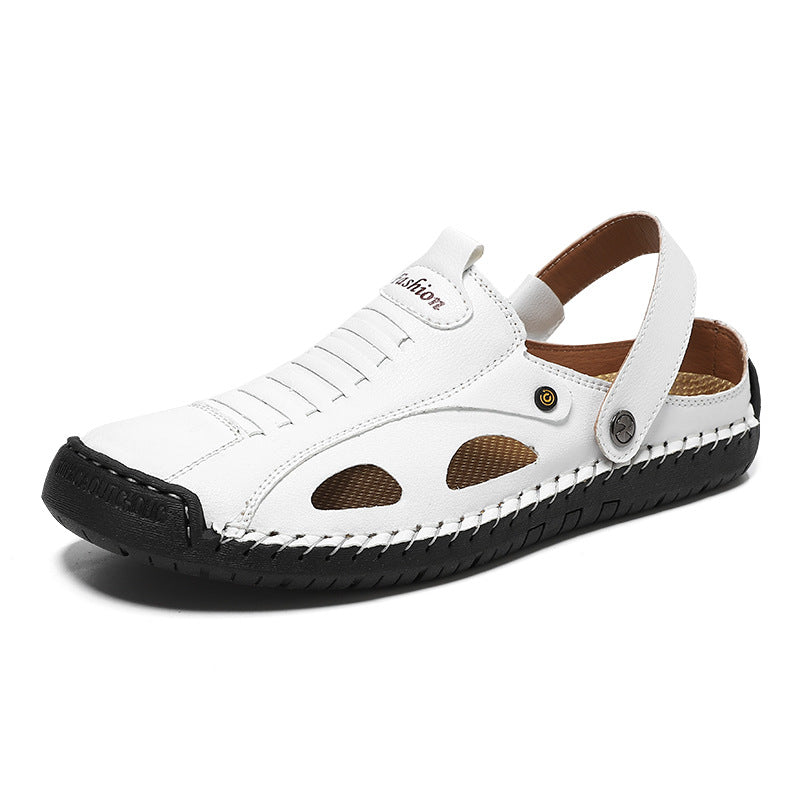Herren Atmungsaktive Lederfreizeitschuhe mit offenem Fersendesign EB