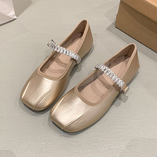 Damen Ballerinas mit funkelndem Riemen EB