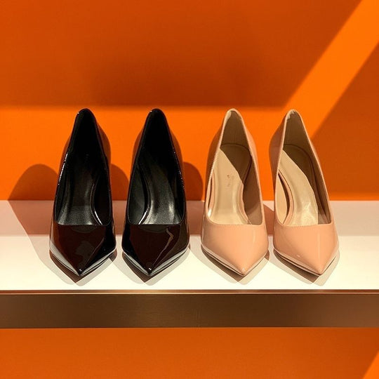 Damen spitze High Heel Pumps mit glänzender Oberfläche EB