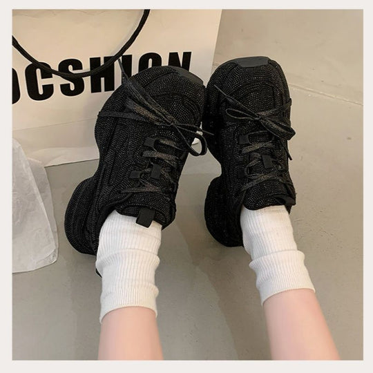 Damen Chunky-Plateau-Sneakers mit atmungsaktivem Mesh und sculpted Profil EB
