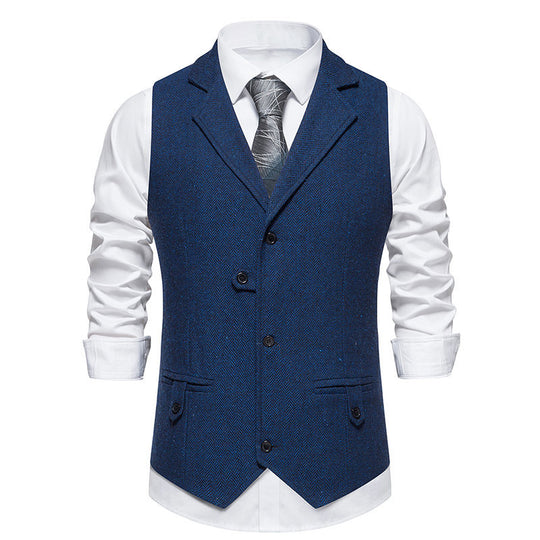 Herren elegante Anzugweste im Herringbone-Design mit modernem Schnitt EB