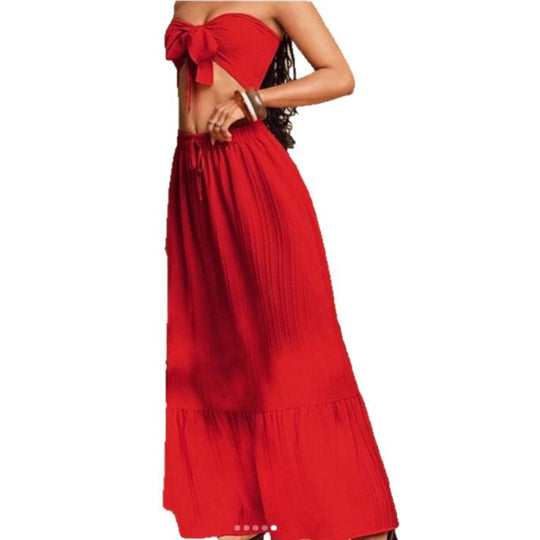 Damen Bandeau Zweiteiler mit weitem Rock EB