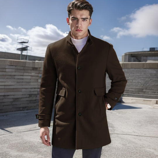 Herren eleganter Außenmantel mit praktischen Taschen EB
