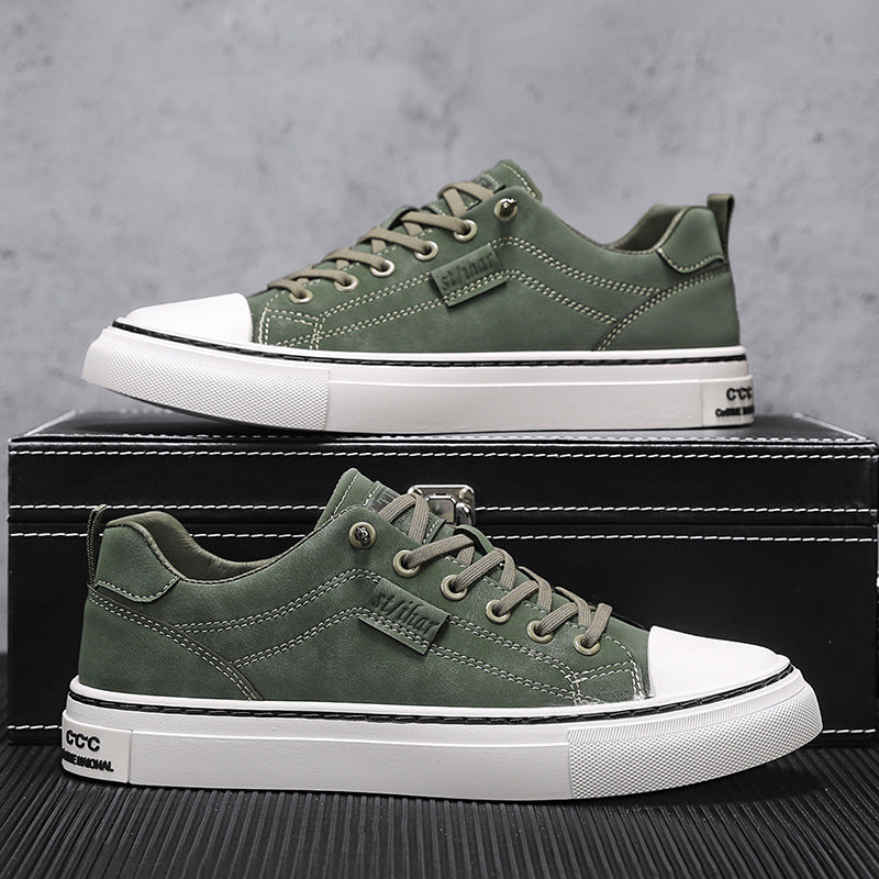 Herren klassische Low-Top Sneaker im Canvas-Look mit verstärkter Zehenkappe und gepolstertem Komfortfußbett EB
