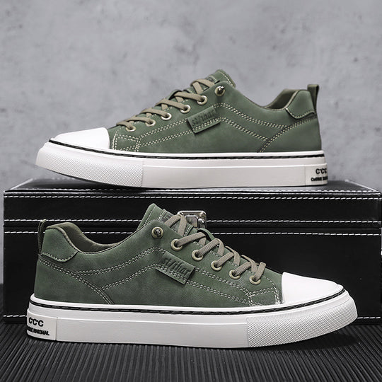 Herren klassische Low-Top Sneaker im Canvas-Look mit verstärkter Zehenkappe und gepolstertem Komfortfußbett EB
