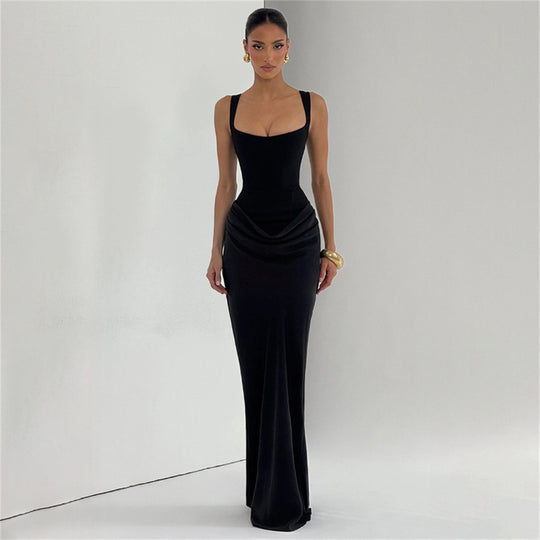 Damen Elegantes Maxikleid mit raffiniertem Drapierungseffekt EB