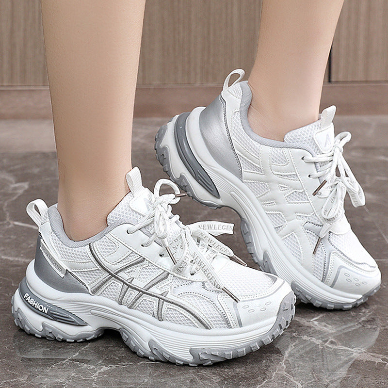 Damen Sportliche Sneakers mit atmungsaktiver Mesh-Oberfläche und stoßdämpfendem Fußbett EB