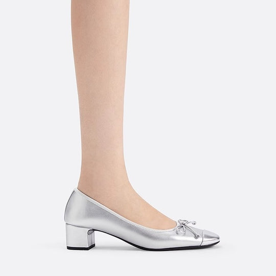 Damen Ballerinas mit elegantem Schleifendetail und glänzendem Obermaterial EB