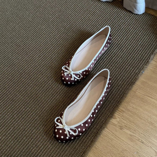 Damen Ballerinas mit verspieltem Polka-Dots-Muster und komfortablem Fußbett EB