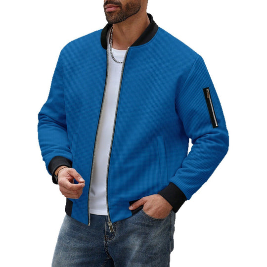 Herren Sportliche Bomberjacke mit Reißverschluss und strukturiertem Design EB