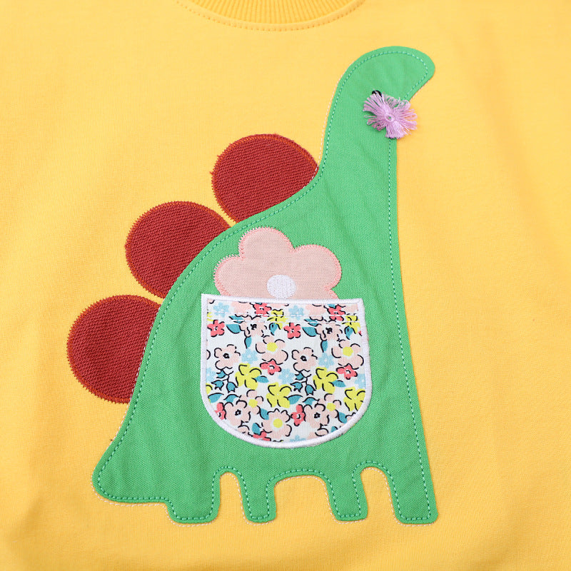 Mädchen Sweatshirt mit kreativem Dinosaurier-Design EB