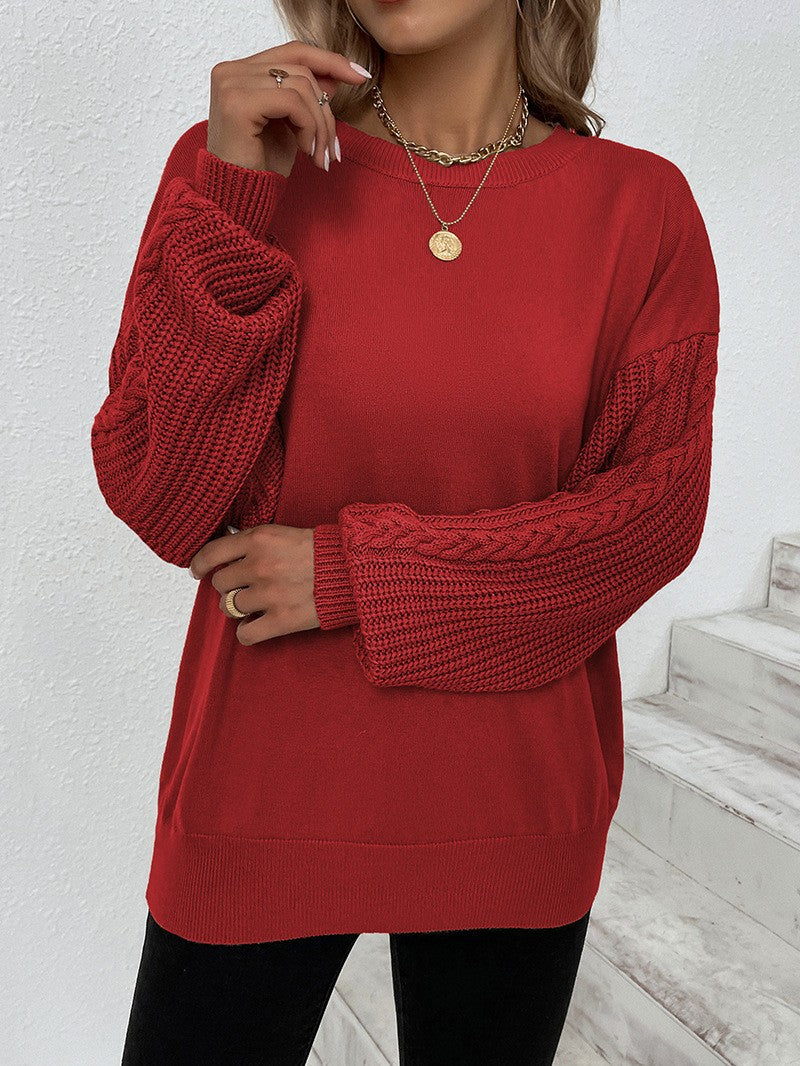 Damen Pullover mit strukturierten Ärmelpartien und lockerer Passform EB