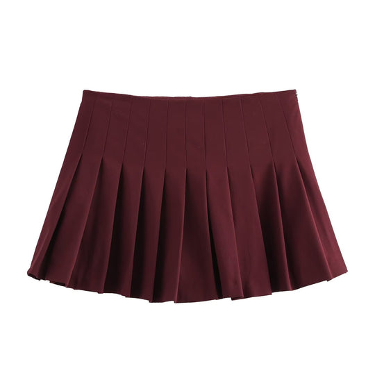 Damen Plissierter Minirock mit hohem Bund und eleganter Faltenstruktur EB