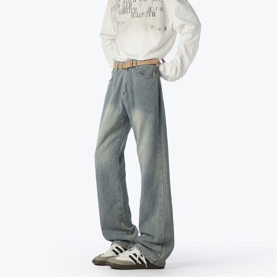 Damen Lässige High-Waist Denim-Hose im Vintage-Stil EB