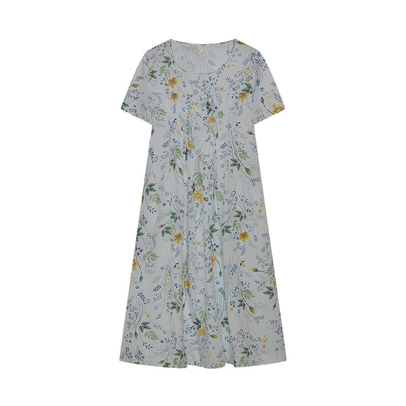 Damen Maxikleid mit floralem Design und weiten Ärmeln EB