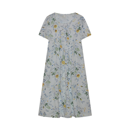 Damen Maxikleid mit floralem Design und weiten Ärmeln EB