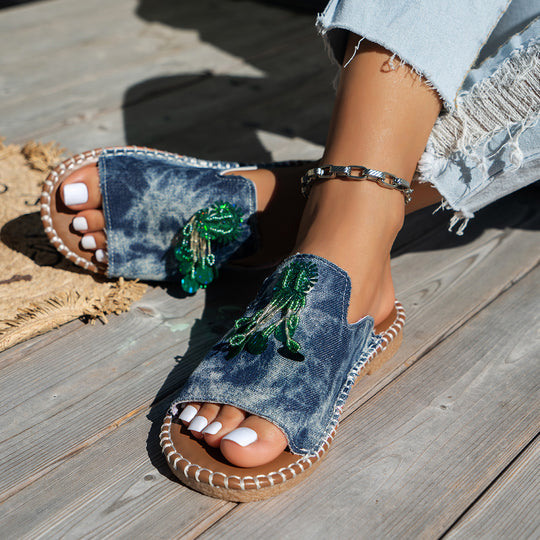 Damen Sommerliche Sandalen mit einzigartigem Glitzerdesign EB