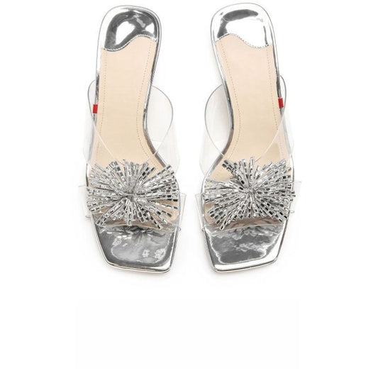 Damen glamouröse Mules mit eleganter Blütenverzierung EB