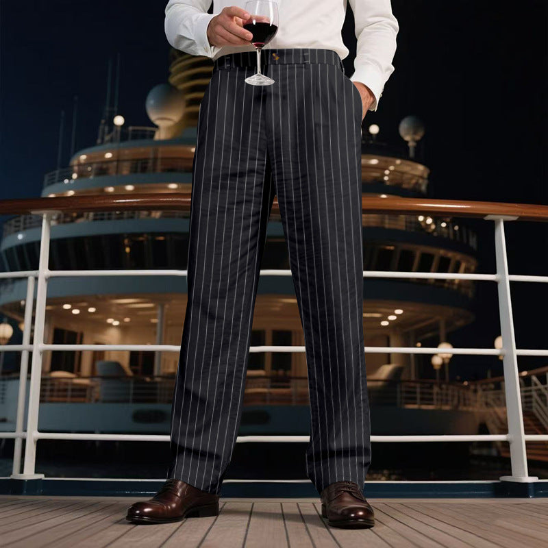 Herren elegante Streifen-Hose EB