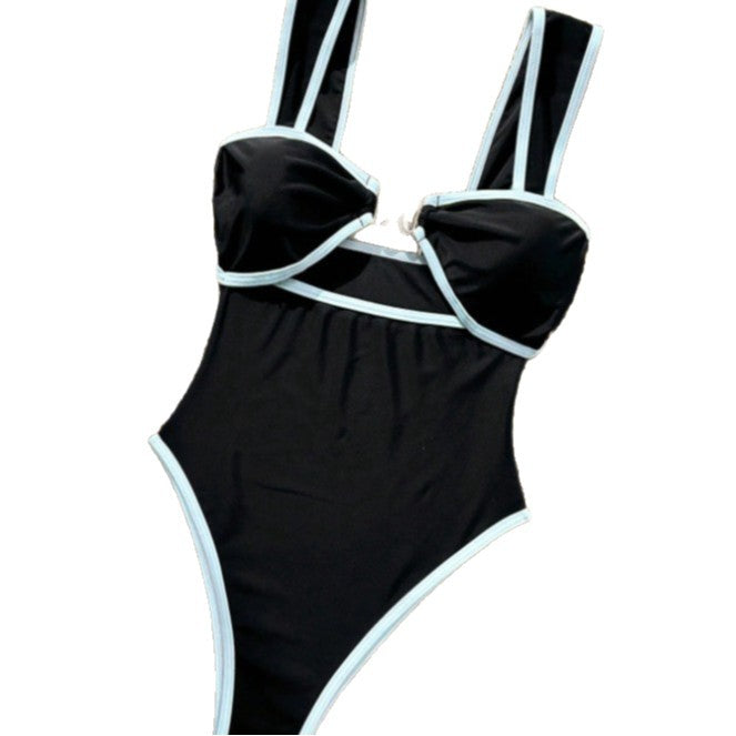 Damen Eleganter Einteiler Badeanzug mit kunstvollen Cut-Out-Details EB
