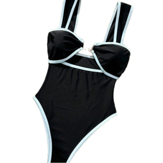 Damen Eleganter Einteiler Badeanzug mit kunstvollen Cut-Out-Details EB