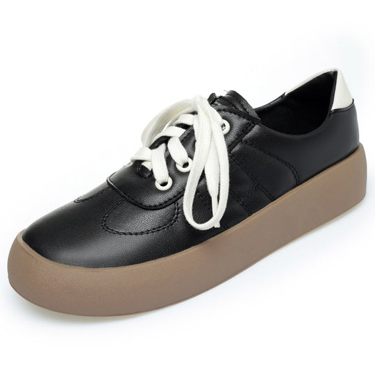 Damen Trendige Plateau-Sneaker aus hochwertigem Kunstleder mit bequemer Sohle EB