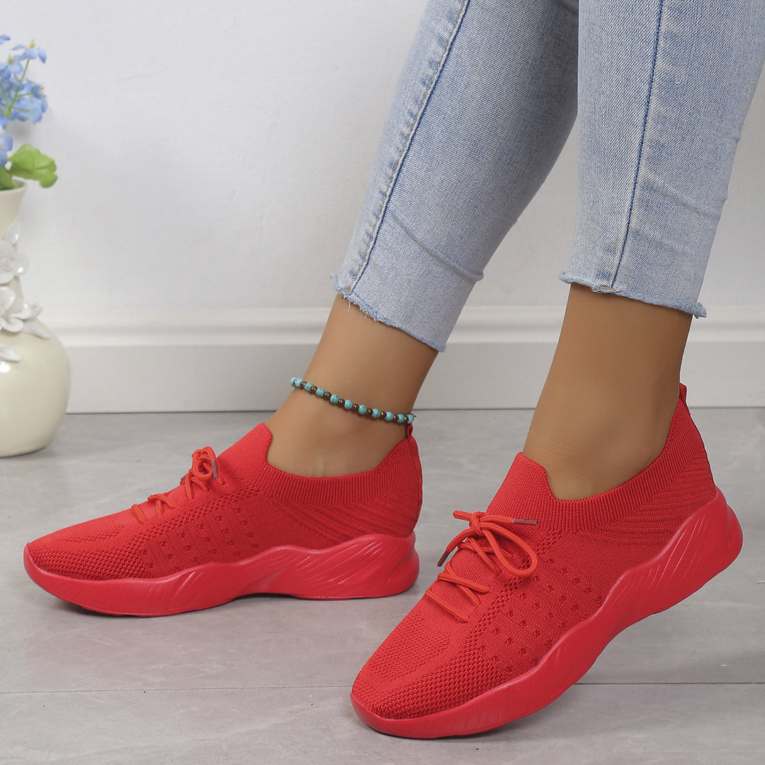 Damen atmungsaktive Slip-On Sportschuhe mit flexiblem Obermaterial EB